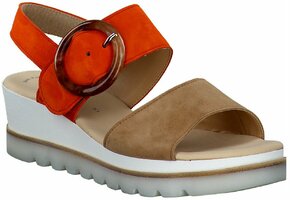 Damen-Sandalen aus Leder 819256 (Orange)
