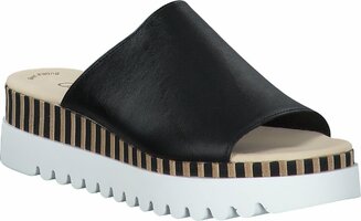 Damen-Pantoletten aus Leder 819219 (Schwarz)