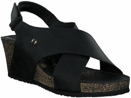 Damen-Sandalen aus Leder 842599 (Schwarz)