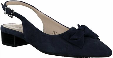 Damen-Slingpumps aus Leder 843088 (Dunkelblau)
