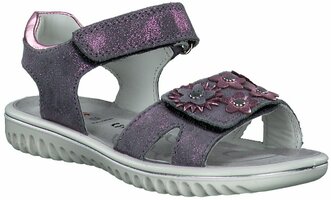 Klett-Sandalen für Mädchen aus Leder 886531 (Lila)