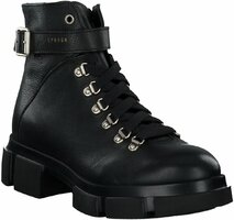 Damen-Schnürboots aus Leder 914745 (Schwarz)