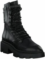 Damen-Schnürboots aus Leder 840579 (Schwarz)