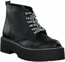 Damen-Schnürboots aus Leder 913877 (Schwarz)