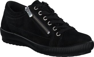 Damen-Schnürschuhe aus Leder 750827 (Schwarz)