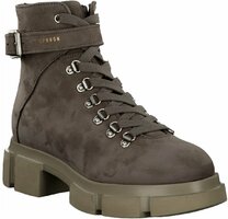 Damen-Schnürboots aus Leder 914733 (Beige)