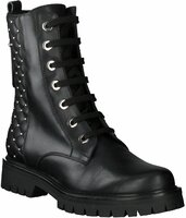 Damen-Schnürboots aus Leder 903607 (Schwarz)