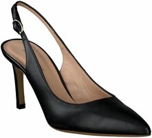 Damen-Slingpumps aus Leder 951341 (Schwarz)