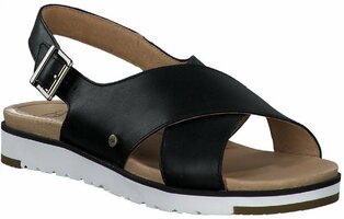 Damen-Sandalen aus Leder 904399 (Schwarz)