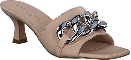 Damen-Pantoletten aus Leder 908496 (Rosa)