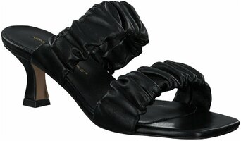 Damen-Pantoletten aus Leder 908393 (Schwarz)