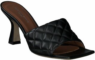 Damen-Pantoletten aus Leder 908575 (Schwarz)