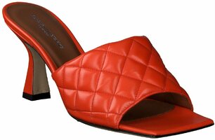 Damen-Pantoletten aus Leder 908551 (Orange)