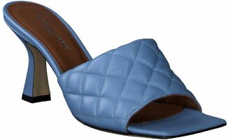 Damen-Pantoletten aus Leder 908563 (Blau)