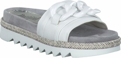 Damen-Pantoletten aus Leder 908873 (Weiß)