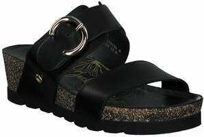 Damen-Pantoletten aus Leder 906062 (Schwarz)