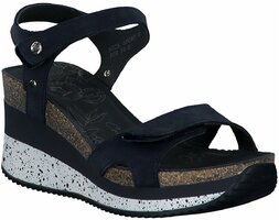 Keilabsatz-Sandalen aus Leder 906025 (Blau)
