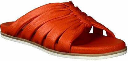 Damen-Pantoletten aus Leder 907877 (Orange)