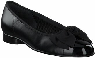 Damen-Ballerinas aus Leder 923722 (Schwarz)