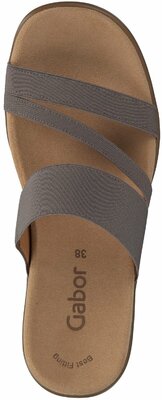Flache Damen Pantoletten 462470 (Grau) Flache Damen Pantoletten 462470 (Grau)
