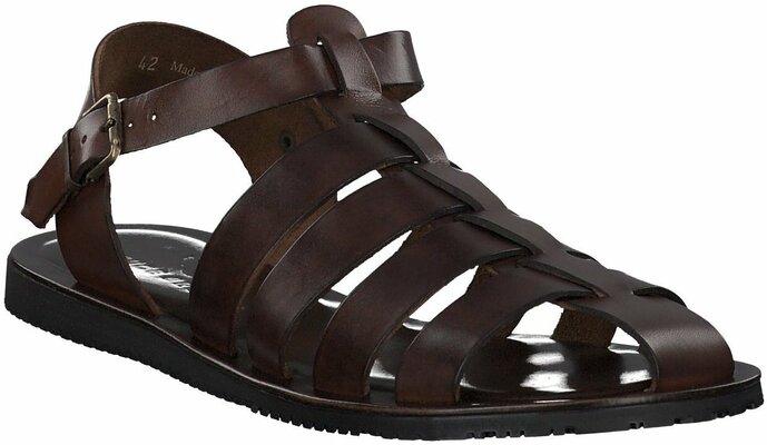 Bruce Brown Herren Sandalen Aus Leder In Dunkelbraun Sandalen Fur Herren Braun Leder Herrenschuhe Sandalen