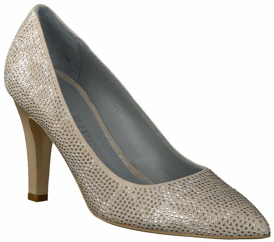 Maripe Damen Pumps Aus Leder In Silber Pumps Silber Leder Damenschuhe Pumps