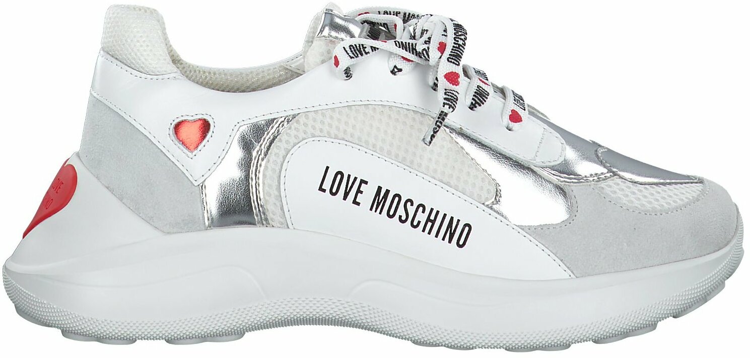 Gisy: Love Moschino Damen Schnürschuhe 820726 (WeißBunt Gisy: Love Moschino Damen Schnürschuhe 820726 (WeißBunt