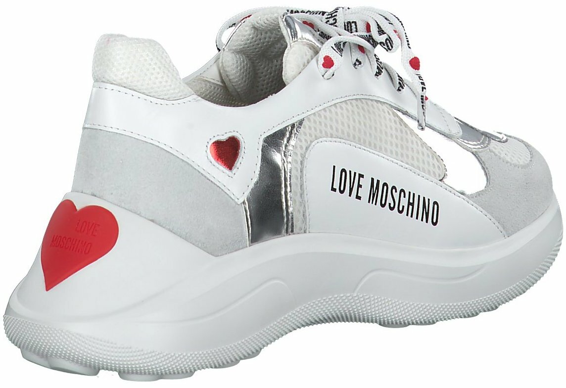Gisy: Love Moschino Damen Schnürschuhe 820726 (WeißBunt Gisy: Love Moschino Damen Schnürschuhe 820726 (WeißBunt