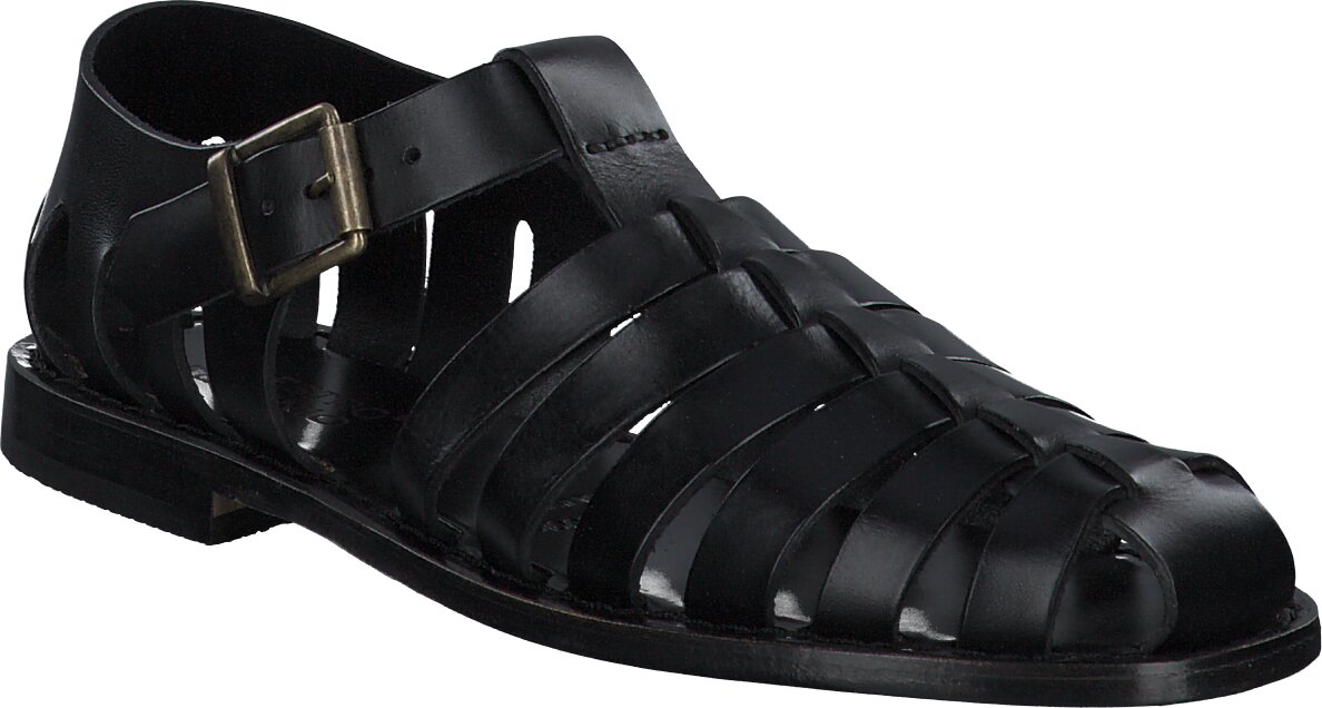 Maestro Eugenio Flache Sandalen Fur Herren Sandalen Fur Herren Schwarz Leder Herrenschuhe Sandalen